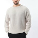 Crewneck Ribbed Sweater // Gray (L)