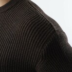 Crewneck Ribbed Sweater // Brown (S)