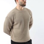 Crewneck Ribbed Sweater // Mink (S)