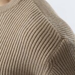 Crewneck Ribbed Sweater // Mink (S)