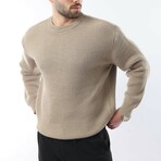 Crewneck Ribbed Sweater // Mink (S)