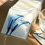 Pastel Fleurs Coasters Super White Glass Coasters with Cork Bottom // Set of 12 Florals