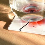 Lovely Flowers Coasters Super White Glass Coasters with Cork Bottom // Set of 12 Florals