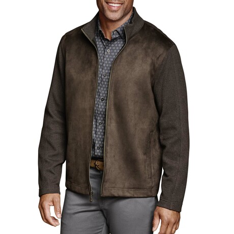 Faux-Suede Full-Zip // Brown (S)