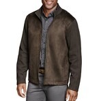 Faux-Suede Full-Zip // Brown (S)