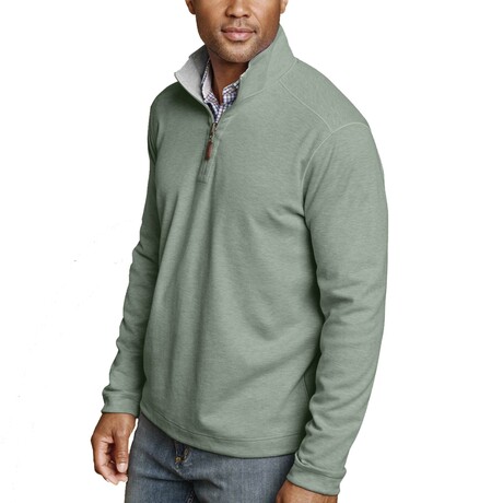Icon Reversible Quarter-Zip // Sage + White (S)