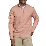 Icon Reversible Quarter-Zip // Peach + White (S)