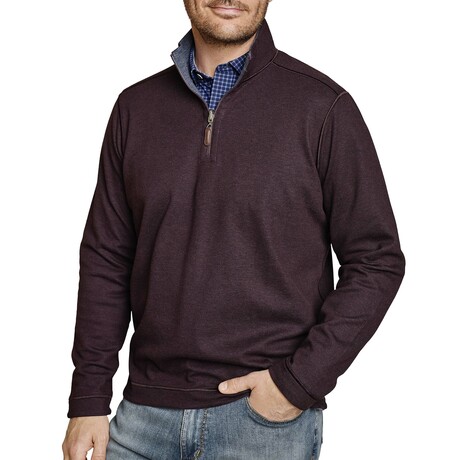 Icon Reversible Quarter-Zip // Burgundy + Blue (S)