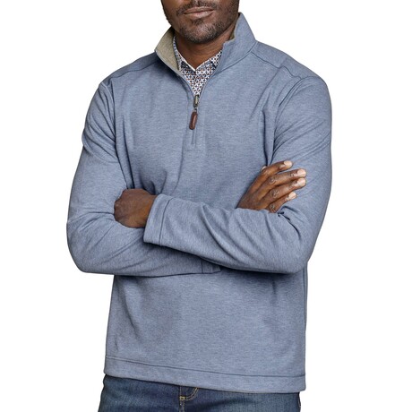 Icon Reversible Quarter-Zip // Light Blue + Taupe (S)