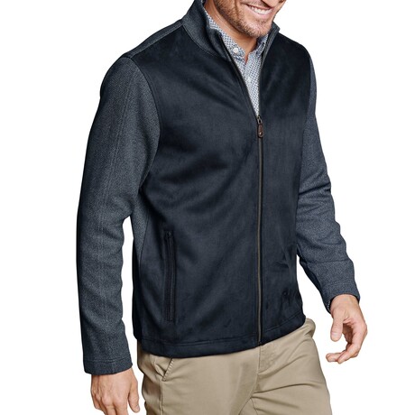 Faux-Suede Full-Zip // Navy (S)