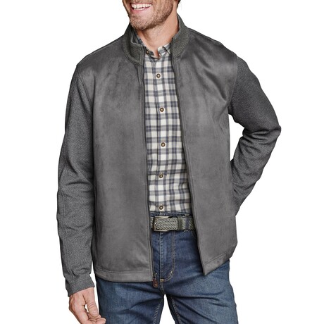 Faux-Suede Full-Zip // Gray (S)