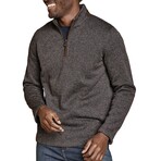 Marled Quarter-Zip // Navy + Brown (S)