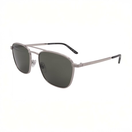 Gucci // Men's // GG1881S 001 Pilot Sunglasses // Silver + Gray Lenses