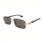 Gucci // Men's // GG1221S 001 Pilot Sunglasses // Black Gold + Gray Lenses