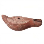 Choice Roman Oil Lamp With Chi-Rho // 5th – 6th Century AD