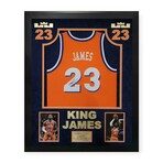 Lebron James // CLE Cavaliers // Signed Orange Hardwood Classic Jersey + Framed