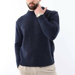 Crewneck Knit Sweater // Navy (S)