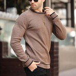 Crewneck Tipped Knit Sweater // Mink (S)