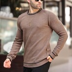 Crewneck Tipped Knit Sweater // Mink (S)