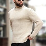 Crewneck Knit Sweater // Beige (S)