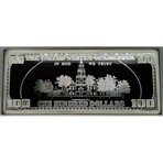 1997 Benjamin Franklin $ 100 4 Ounce Silver Bar