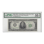 1934 A $ 500 Federal Reserve Note NEW YORK PMG 55 Exceptional Paper Quality