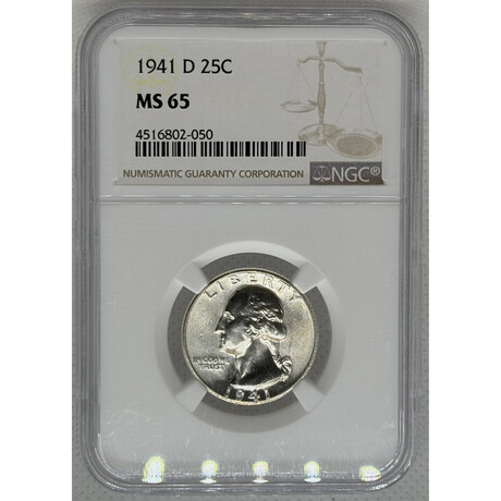 1941 D Washington Quarter NGC MS 65 # 050