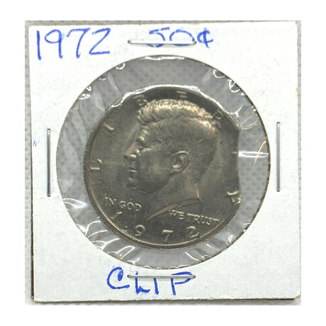 1972 P Kennedy Half Dollar ERROR COIN WITH CLIPPED OFF SIDE