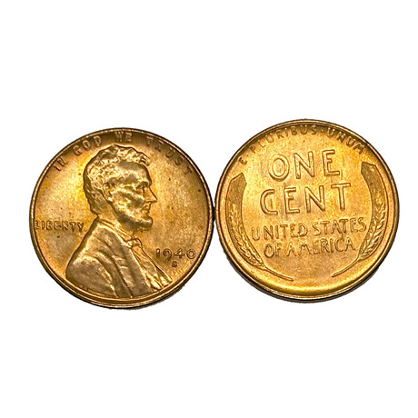 1940 S Lincoln Penny BU Roll