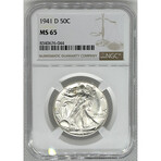 1941 D Waling Liberty Half Dollar NGC MS 65