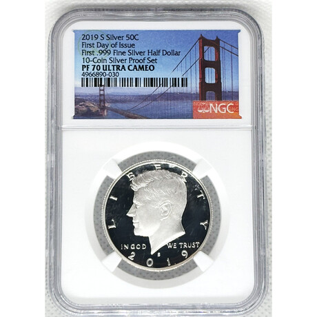 2019 S Silver Kennedy Half Dollar NGC MS 70 PROOF ULTRA CAMEO # 030