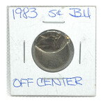 1983 Jefferson Nickel ERROR COIN OFF CENTER STRIKE