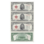 1928 E $ 5 Legal Tender set of 3