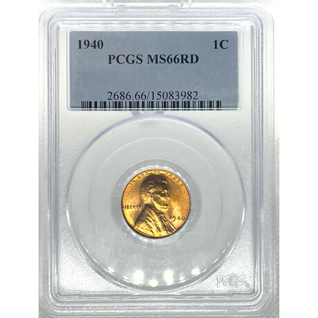 1940 P Lincoln Penny PCGS MS 66 RED # 982