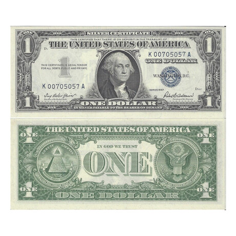 1957 $ 1 Silver Certificate JAMES BOND 007 Notes