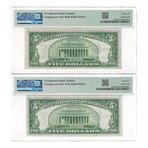 1934 A $ 5 North Africa Changeover pair