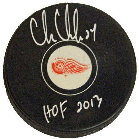Chris Chelios // Red Wings // Signed Hockey Puck