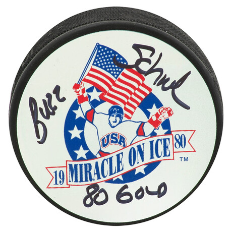 Buzz Schneider // 1980 Miracle On Ice // Signed Hockey Puck