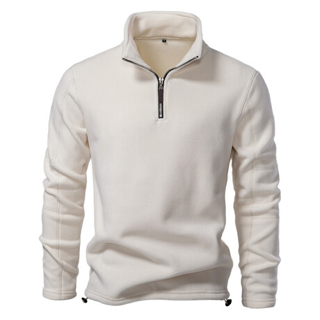 Fleece Quarter-Zip Pullover // White (XS)