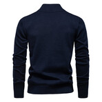 Solid Zip-Up Pullover // Navy (L)