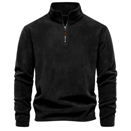 Fleece Quarter-Zip Pullover // Black (XS)