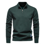 Solid Zip-Up Pullover // Green (L)