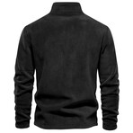 Fleece Quarter-Zip Pullover // Black (XL)
