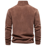 Fleece Quarter-Zip Pullover // Brown (XL)