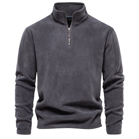 Fleece Quarter-Zip Pullover // Dark Gray (XS)