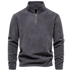 Fleece Quarter-Zip Pullover // Dark Gray (XL)