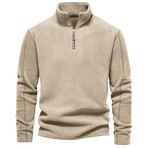 Fleece Quarter-Zip Pullover // Beige (L)