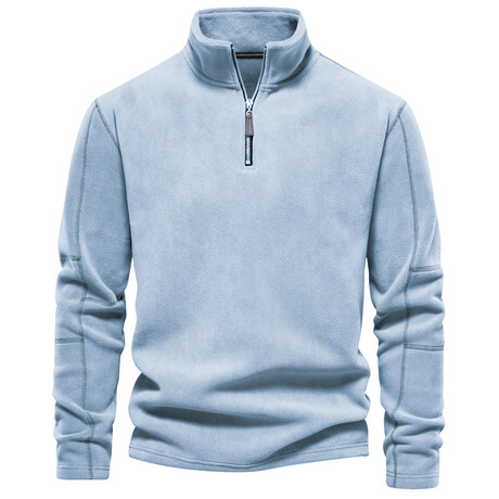 Fleece Quarter-Zip Pullover // Light Blue (XS)