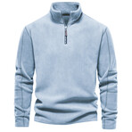 Fleece Quarter-Zip Pullover // Light Blue (XL)