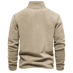 Fleece Quarter-Zip Pullover // Beige (L)